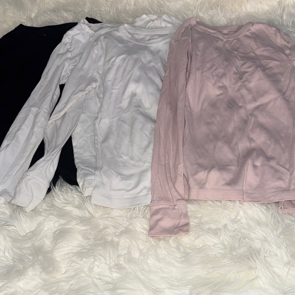 Gymboree Long Sleeve Tees - Black, White, Pink